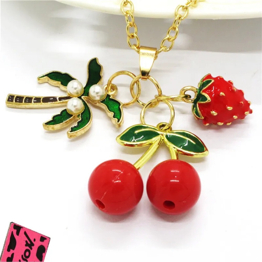 Bundle for Laneybug Betsey Johnson Tropical Fruit Necklace Palm Tree